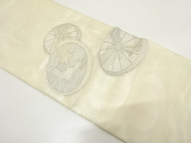 JAPANESE KIMONO / FUKURO OBI FOR SUMMER / WOVEN BANGASA UMBRELLA